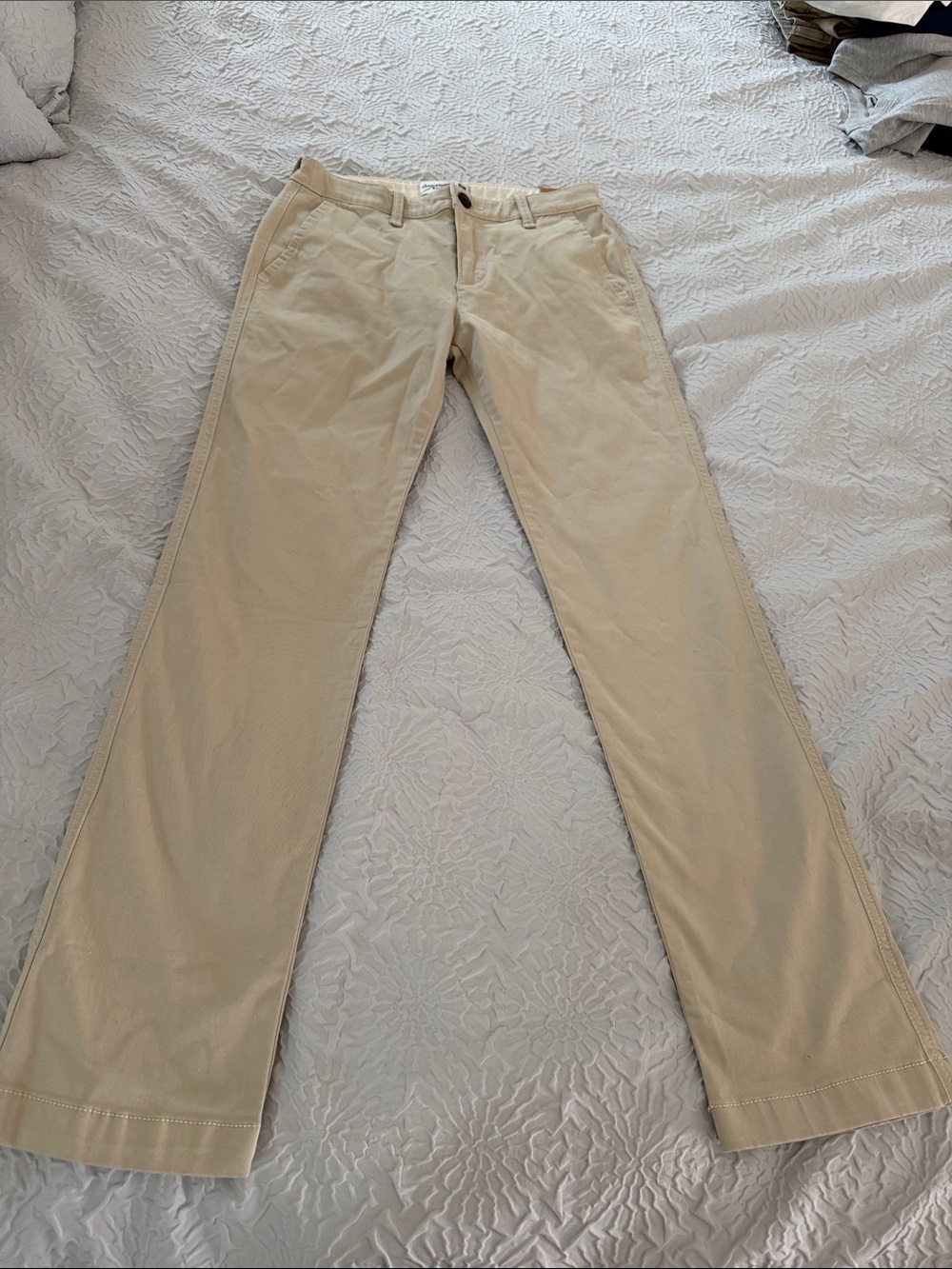 abercrombie kids Beige Flared Chino Pants